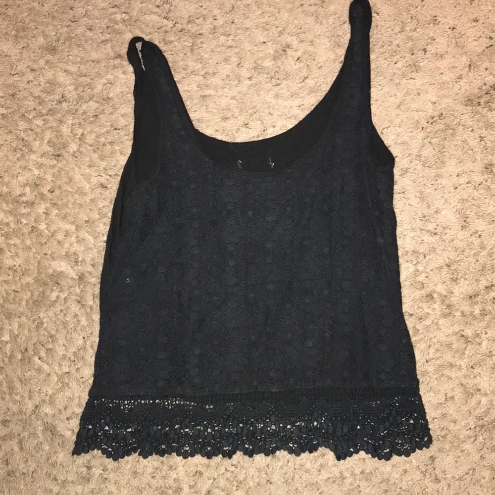 Black bottom lace tank